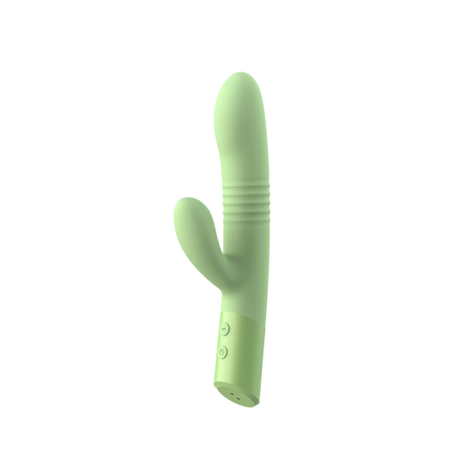 Green and textured dual vibrator on a transparent background